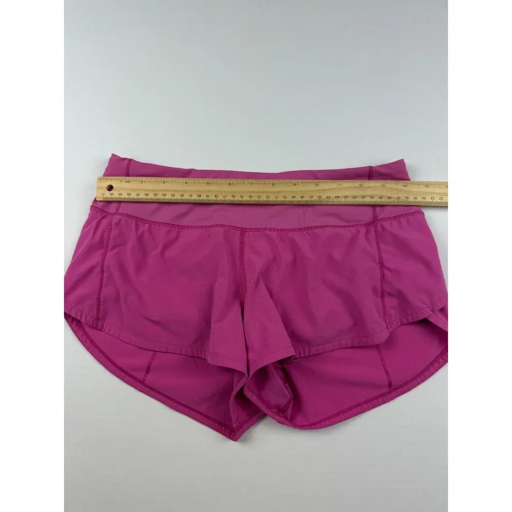 Lululemon Speed Up Running Shorts Pink Size 4 Lined Zip Pocket